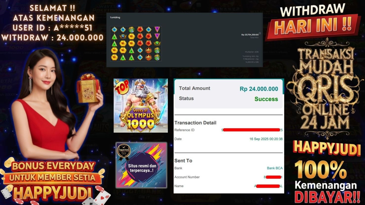 HAPPYJUDI JACKPOT SLOT GATES OF OLYMPUS 1000